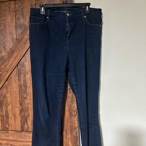 Chico’s Blue Slim Leg Jeans with Gold Button